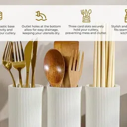lila enterprise Spoon, Knife, Fork, Chopstick & Dining Table Storage Box (White) Disposable Plastic Cutlery Set image 3