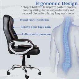 maestro Revolving Leatherette Ergonomic chair Home & Office , Leatherette Office Executive Chair image 2