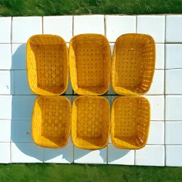 mba tokri vala Handmade Asam Rectangular Bamboo Basket For Vegitables & Gift Purpose Wooden Fruit & Vegetable Basket image 2