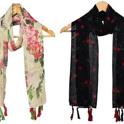 stolevilla Printed Chiffon Women Multicolor Scarf, Stole, Fancy Scarf-picture-24