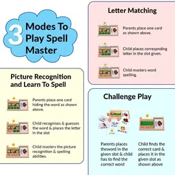 clapjoy Spelling Games for Kids Wooden Matching Letters Toy with Flash Cards (Combo) image 3