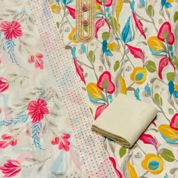 yankita Unstitched Pure Cotton Salwar Suit Material Printed image 3