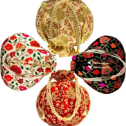 jivon Women White, Black, Red, Multicolor Potli-picture-22