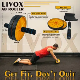livox Tummy Twister Abdominal ABS Exercise, Ab Wheel Roller And Toning Resistance Tube Ab Exerciser image 5