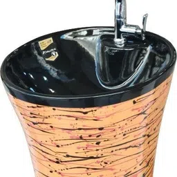 clayplus EXCLUSIVE TM SERIES'S PREMIUM GRADE CERAMIC ONE PIECE WASH BASIN Pedestal Basin image 5