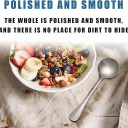 avistra 4 Soup Spoon Spoon Stainless Steel Soup Spoon Set Stainless Steel Stainless Steel Soup Spoon, Serving Spoon, Cream Spoon, Table Spoon Set image 3