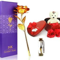 vecraft Artificial Flower Box, Soft Toy & Message Bottle Gift Box Greeting Card-picture-16
