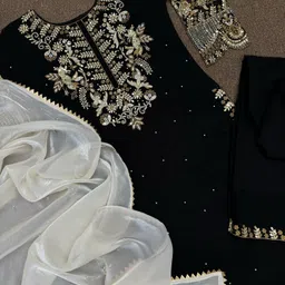 piludi house Women Georgette Kurti Palazzo Dupatta Set image 4