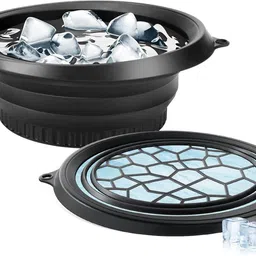 rbgiit Silicone Massage Bowl Foldable Silicone Ice Facial Bowl with Tray – Facial Cold Therapy & Spa Tool image 1