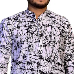 rainbow cloths Men Floral Print Pure Cotton Ethnic Dress image 2