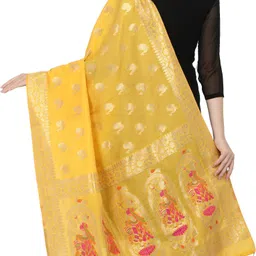 rrk Art Silk Woven Black Women Dupatta image 2