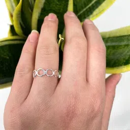 karishmacrafts Pure 925 Sterling Silver Minimalist Circle Ring for Women Dainty Adjustable Sterling Silver Ring-picture-11