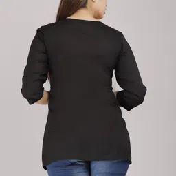 badthunia fab Casual Regular Sleeves Embroidered Women Multicolor Top image 2