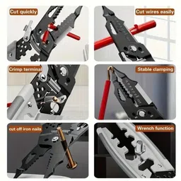 hupla 28-in-1 Multifunctional Wire Stripper, Cutter, Crimper & Hex Wrench Tool Pincer Plier image 3