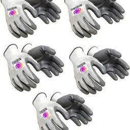 nibiru Best Quality Anti Cut Resistant PVC Cotted Knife Cut Puncture Resistant Hand Safety Gloves ( 5 Pair ) Nylon, Latex, Synthetic Safety Gloves-picture-21