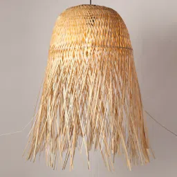 habereindia Novelty Handmade Bamboo Pendant Hanging Light (Beige) image 2