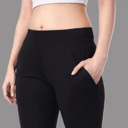 wolica Women Regular Fit Black Viscose Rayon Trousers image 3