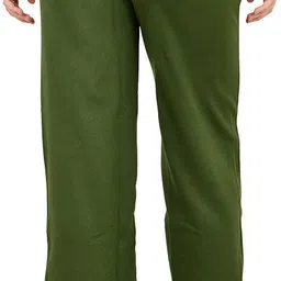 romaan fashion Women Solid Green Track Pants image 2