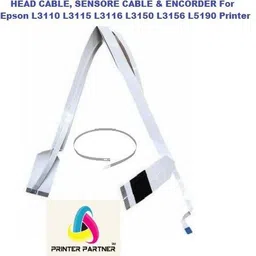 PRINTER PARTNER HEAD CABLE(20PIN,38.5CM), SENSORE CABLE(4PIN,38.5CM) & SCALE ENCODER STRIP SET FOR EPSON L3100,L3101,L3110,L3115,L3116,L3150 (COMBO) INK TANK PRINTER SERIES White Ink Cartridge-image-1