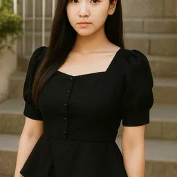stylepearl Casual Regular Sleeves Solid Women Black Top-picture-21