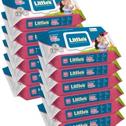 little's Soft Cleansing Baby Wipes (80 Wipes, Lid Pack of 12) image 1