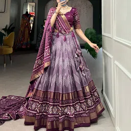 mitrabiz Self Design Semi Stitched Lehenga Choli image 5