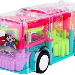 arthasya Transparent Gear Bus Musical Toy, 360° Rotation, Auto Turning Feature-picture-29