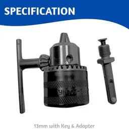 syntex Drill Chuck with Adapter & Chuck Key - 1/2x20TPI Capacity Keyed Drill Chuck Kit Drill Chuck with Adapter & Chuck Key - 1/2x20TPI Capacity Keyed Drill Chuck Kit image 3