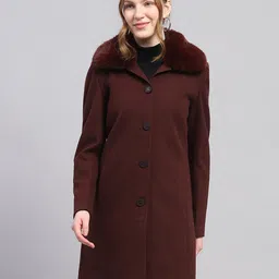 monte carlo Wool Blend Self Design Coat For Women-picture-26