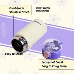 hosta Stainless Steel Vacuum Insulated Leak-Proof Hot & Cold Sipper Kids Water Bottle 350 ml Water Bottle image 5