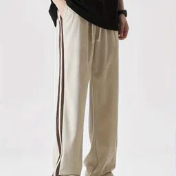 comfortably dumb Men Striped Beige Track Pants-picture-16
