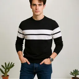 autna Men Solid Round Neck Cotton Blend Black T-Shirt-picture-11
