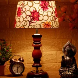 brightdaisy Palermo Yellow Fabric Shade Night Lamp With Wood Base-picture-24