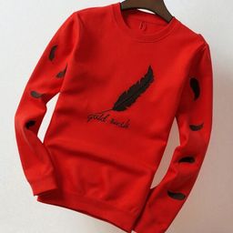 autna Men Printed Round Neck Cotton Blend Red T-Shirt-picture-3