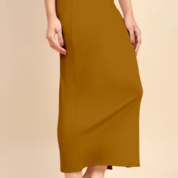 Trendmalls New.P02-Brown Lycra Blend Petticoat image 4