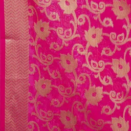 a r silk Poly Chanderi Self Design Pink Women Dupatta image 5