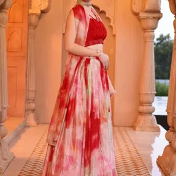 purvaja Printed Semi Stitched Lehenga Choli image 3