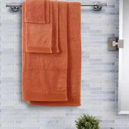 Orange Solid 550 GSM Cotton Towel Sets (Set of 6) by Maspar-picture-13