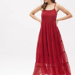 harpa Women Maxi Maroon Full Length Dress image 3