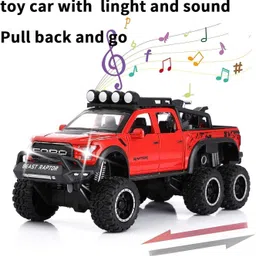 funablo 1:24 Red F150 Raptor Pickup Truck Diecast Metal Model Car with Sound & Lights image 5