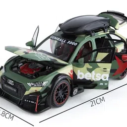 zuuluzrs Metal Alloy Diecast Toy Car RS6 Militery Supercar 1:24 Scale Model image 2