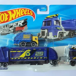 hot wheels SUPER RIGS TRASH BASHER TRANSPORTER VEHICLE image 1