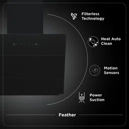 gilma NEXON 60 Auto Clean Wall Mounted Black 1350 CMH Chimney image 3