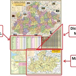 (Pack of 2) MADHYA PRADESH MAP and INDIA MAP. Both Map Size : 100x70 Centimeter (40"x28" inch). With Important Fact and Figure. Ideal Map For Aspirant of UPSC , PCS , SSC , RAILWAY Exam and Other Competitive Exam. Updated Map. Paper Print-image-13