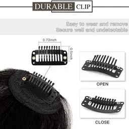 a h s Clip On Clip In Front Bang Fringe Extension Piece Thin (Natural Color) Hair Extension image 4