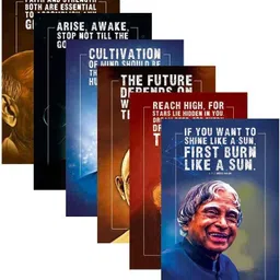swasum Motivational Wall Posters and Inspirational Quotes for Office, Home and gym, (APJ Abdul kalam, B.R. Ambedkar, Swami Vivekananda, Sardar Patel, Mahatma Gandhi, Rabindranath Tagore ) Pack of 06 Paper Print image 3