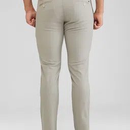 parx Men Slim Fit Grey Cotton Blend Trousers image 4