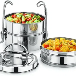 neelam Stainless Steel Tiffin Sada, 7x3 3 Containers Lunch Box image 2