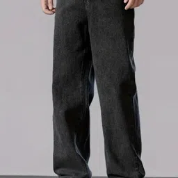 brexx Men Straight Fit Mid Rise Dark Grey Jeans-picture-14
