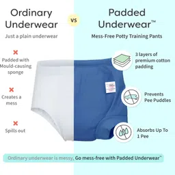 superbottoms Padded Underwear for Potty Training & Mess-Free Diaper-Free time | 3-4Y | 3pcs image 4